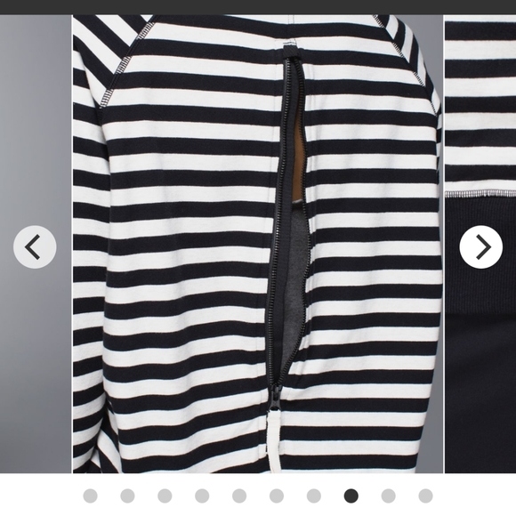 Lululemon Black White Stripe Rollin’ With My Omies Hoodie! Size 4 - Picture 8 of 11